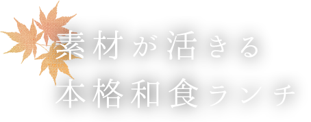 素材が活きる本格和食ランチ